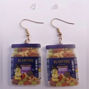 Peanut Mixed Nut Jar Themed Earrings